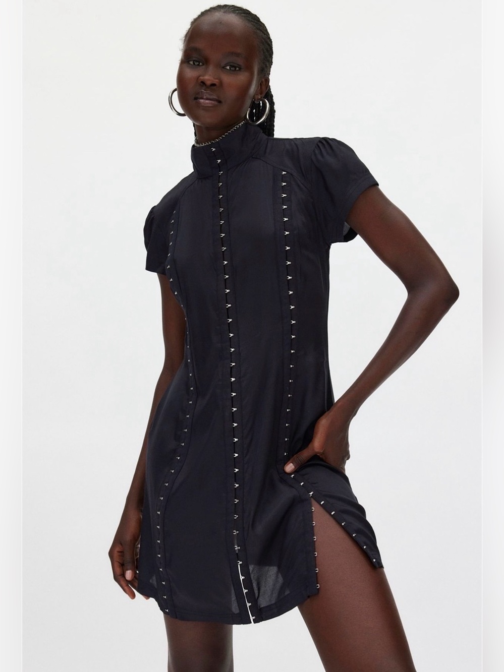 Basic Pleasure Mode Pamela Hook-And-Eye Mini Dress